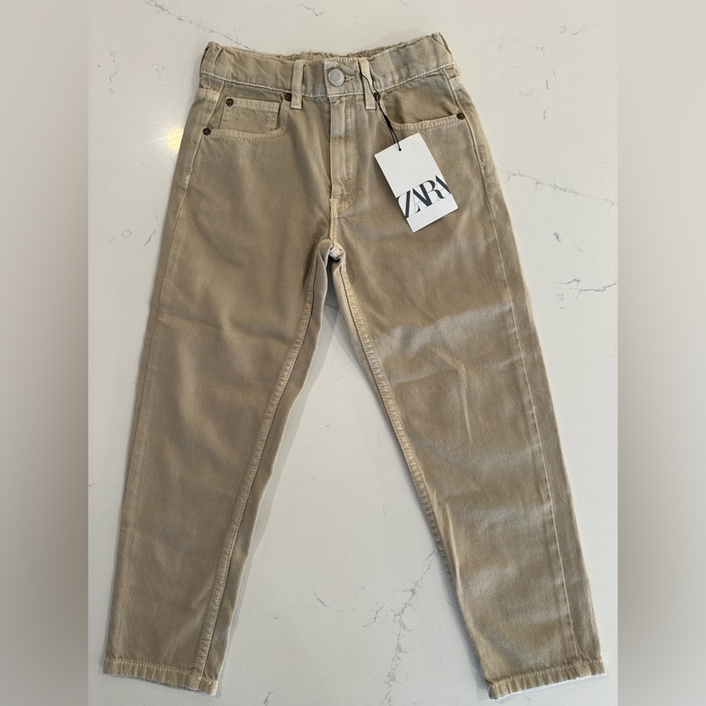 Zara NWT Boys Tan Slim Jeans